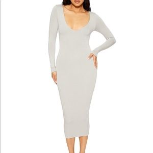 Naked wardrobe deep v dress